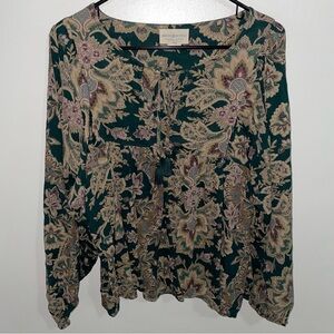 Denim & Supply Ralph Lauren Fall cottagecore Grandmacore Floral Peasant Top M